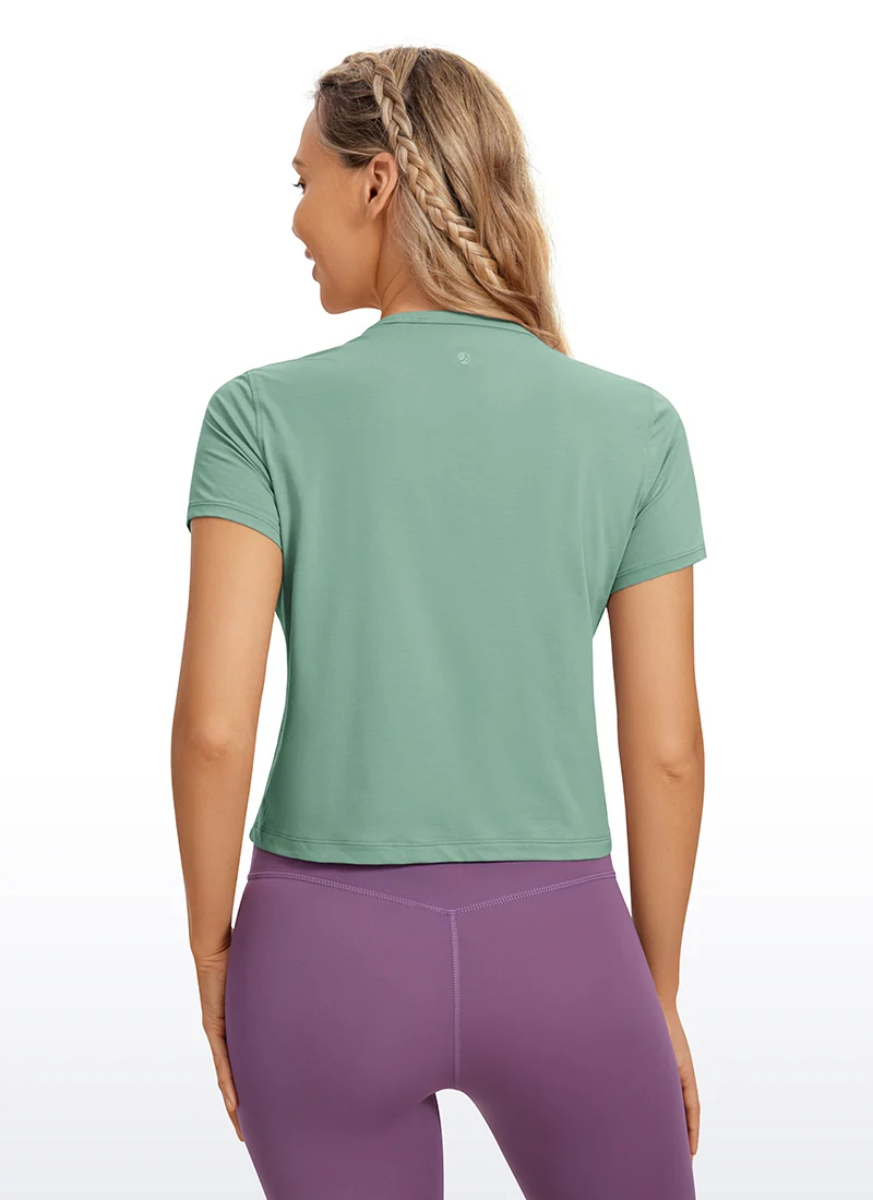 Pima Cotton Classic-Fit Cropped Short Sleeve