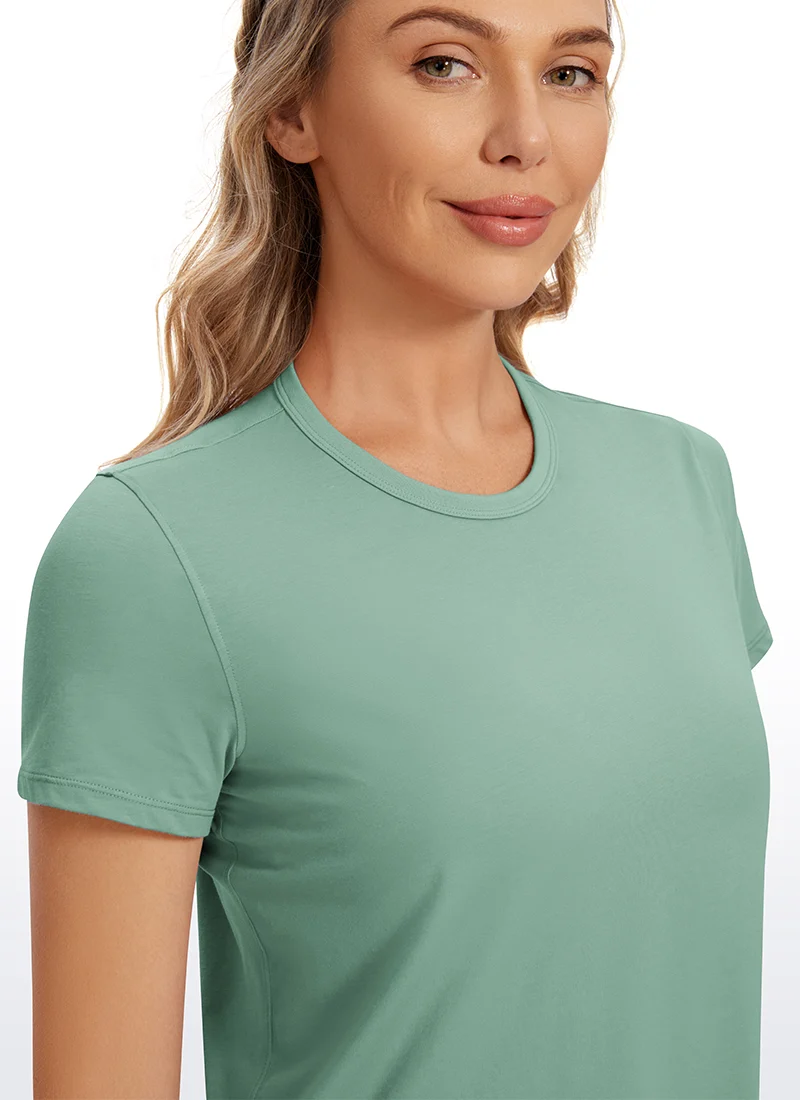 Pima Cotton Classic-Fit Cropped Short Sleeve