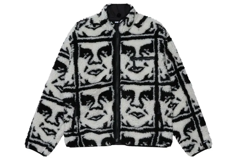 VESTE SHERPA À ICÔNE RÉPÉTÉE