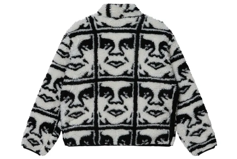 VESTE SHERPA À ICÔNE RÉPÉTÉE