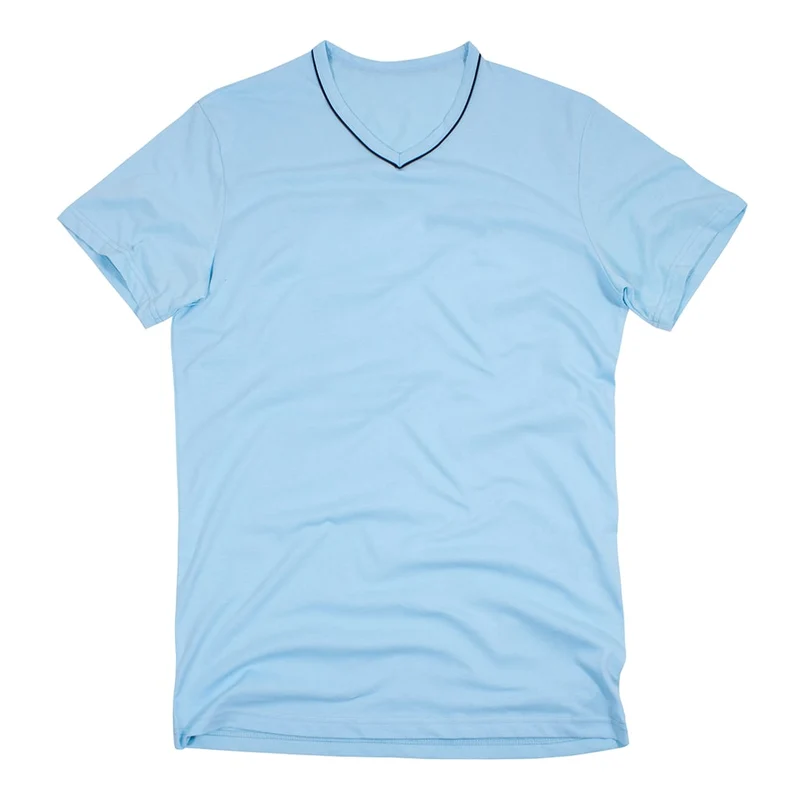 Blue Accent V-Neck