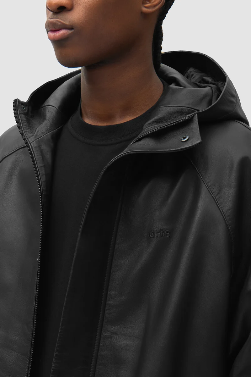 Imperméable en cuir - Noir