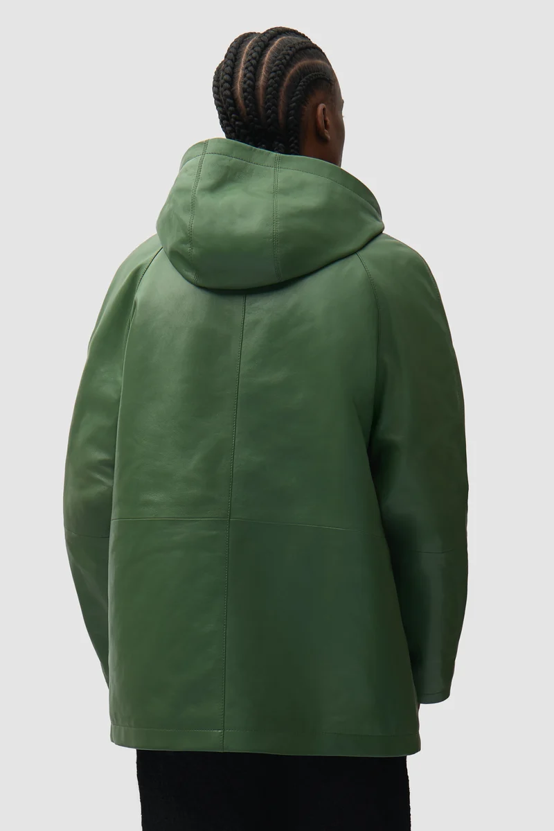 Imperméable en cuir - Vert
