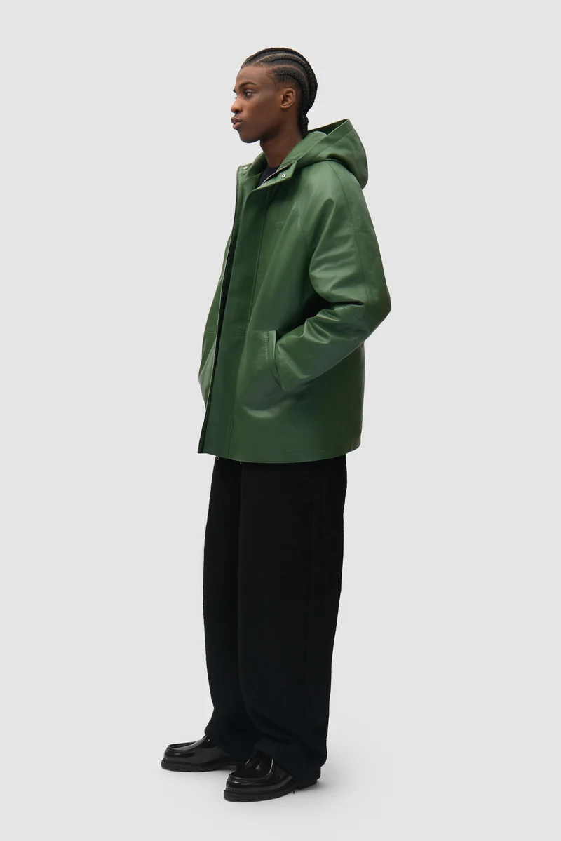 Imperméable en cuir - Vert