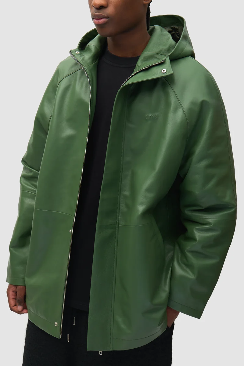 Imperméable en cuir - Vert