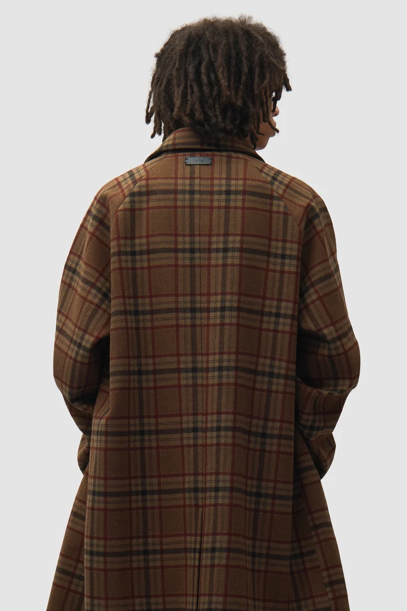 Manteau en laine à carreaux - Motif écossais