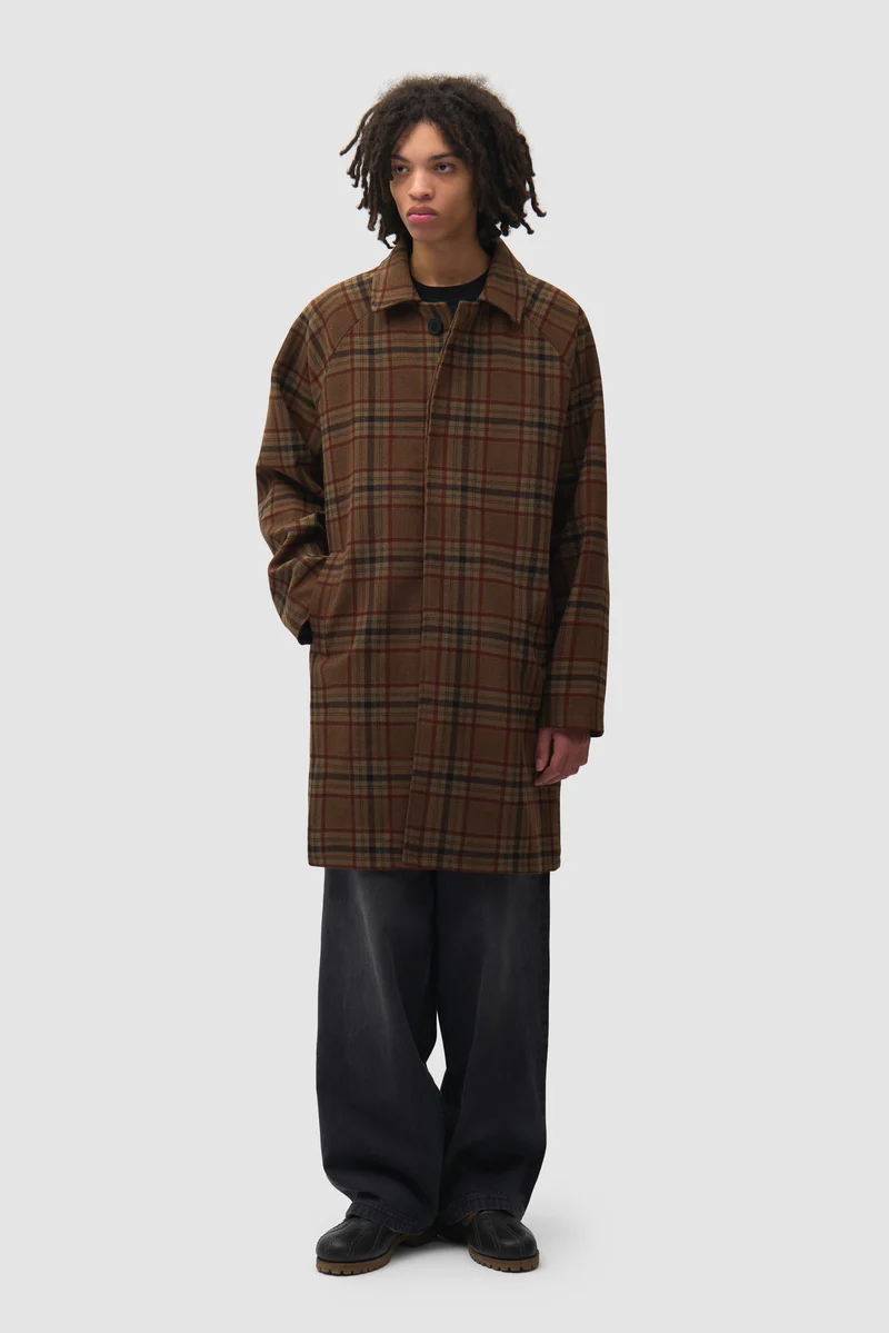 Manteau en laine à carreaux - Motif écossais