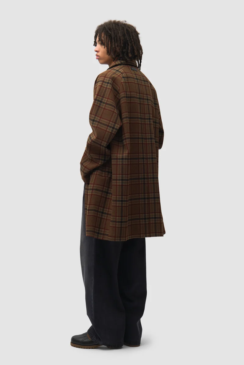Manteau en laine à carreaux - Motif écossais