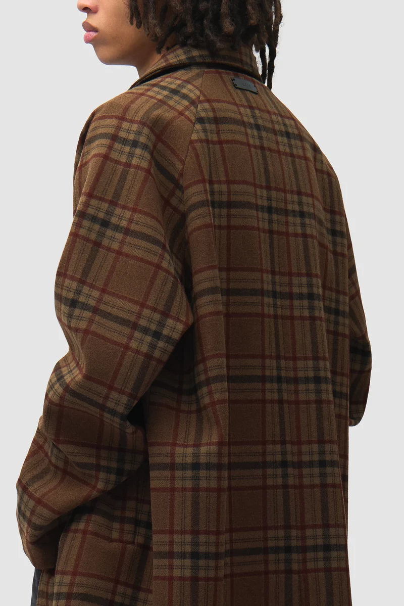 Manteau en laine à carreaux - Motif écossais