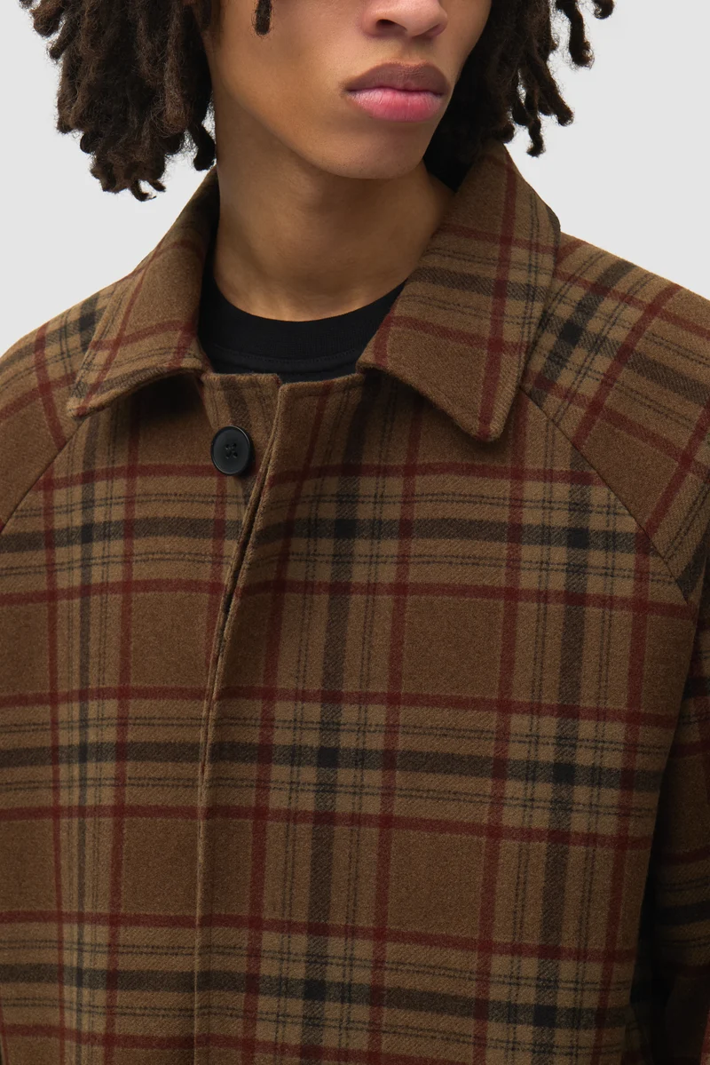 Manteau en laine à carreaux - Motif écossais
