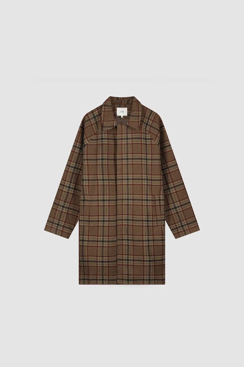 Manteau en laine à carreaux - Motif écossais