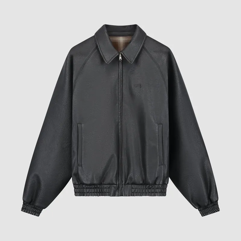 Veste d'uniforme réversible en cuir - Noire
