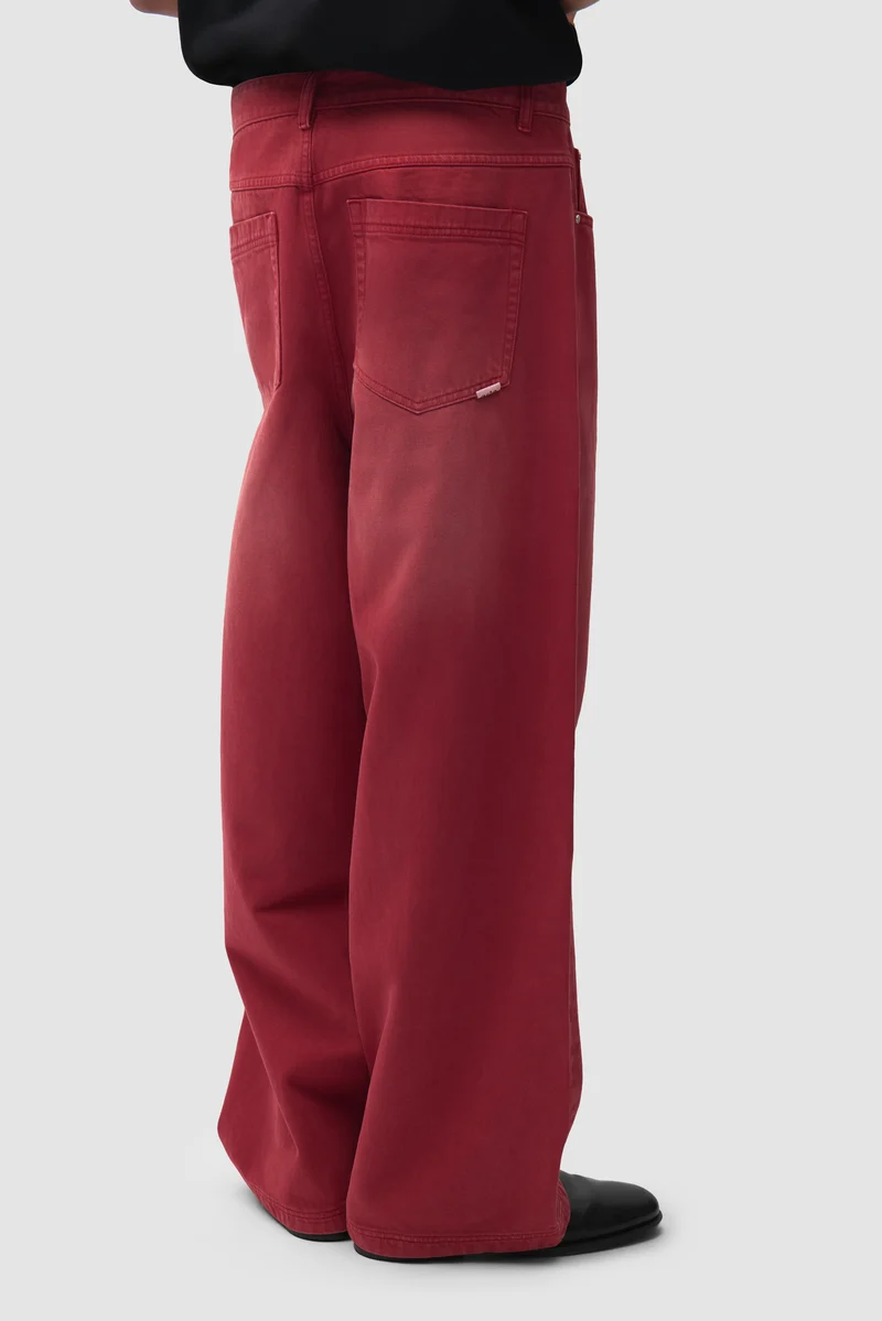 Denim délavé « Ease » - Rouge