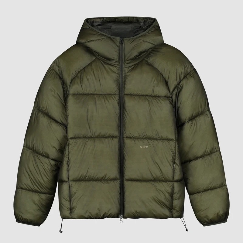 Doudoune à capuche en tissu ripstop - Vert