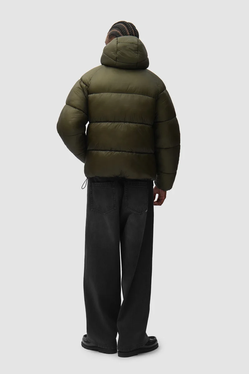 Doudoune à capuche en tissu ripstop - Vert
