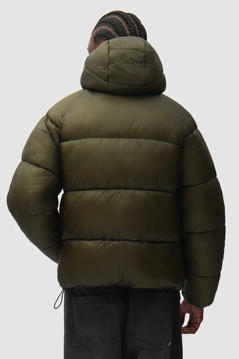Doudoune à capuche en tissu ripstop - Vert