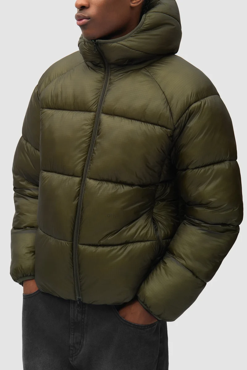Doudoune à capuche en tissu ripstop - Vert