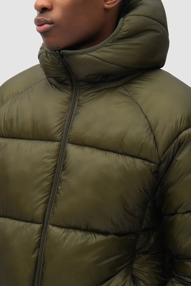 Doudoune à capuche en tissu ripstop - Vert