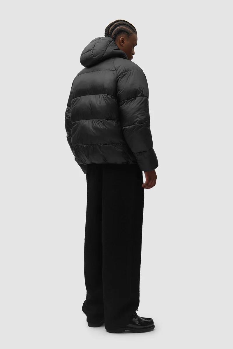 Doudoune à capuche en ripstop - Noir