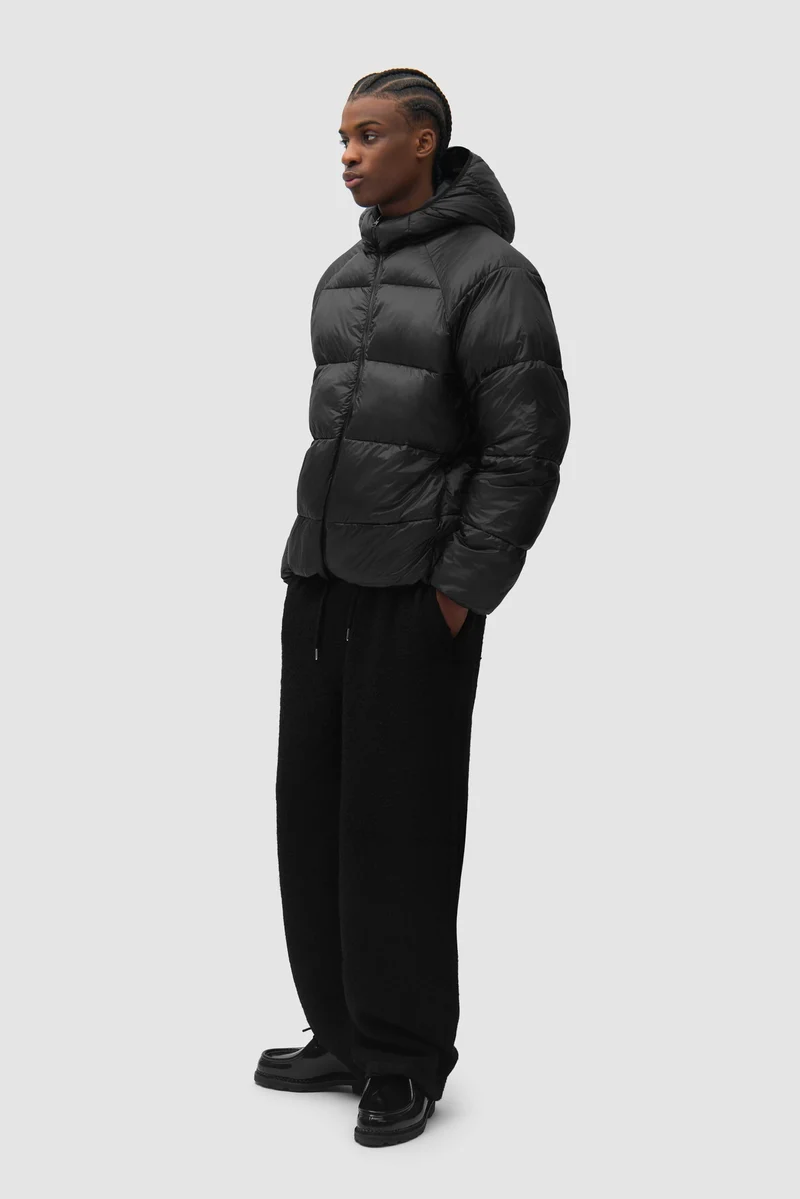 Doudoune à capuche en ripstop - Noir