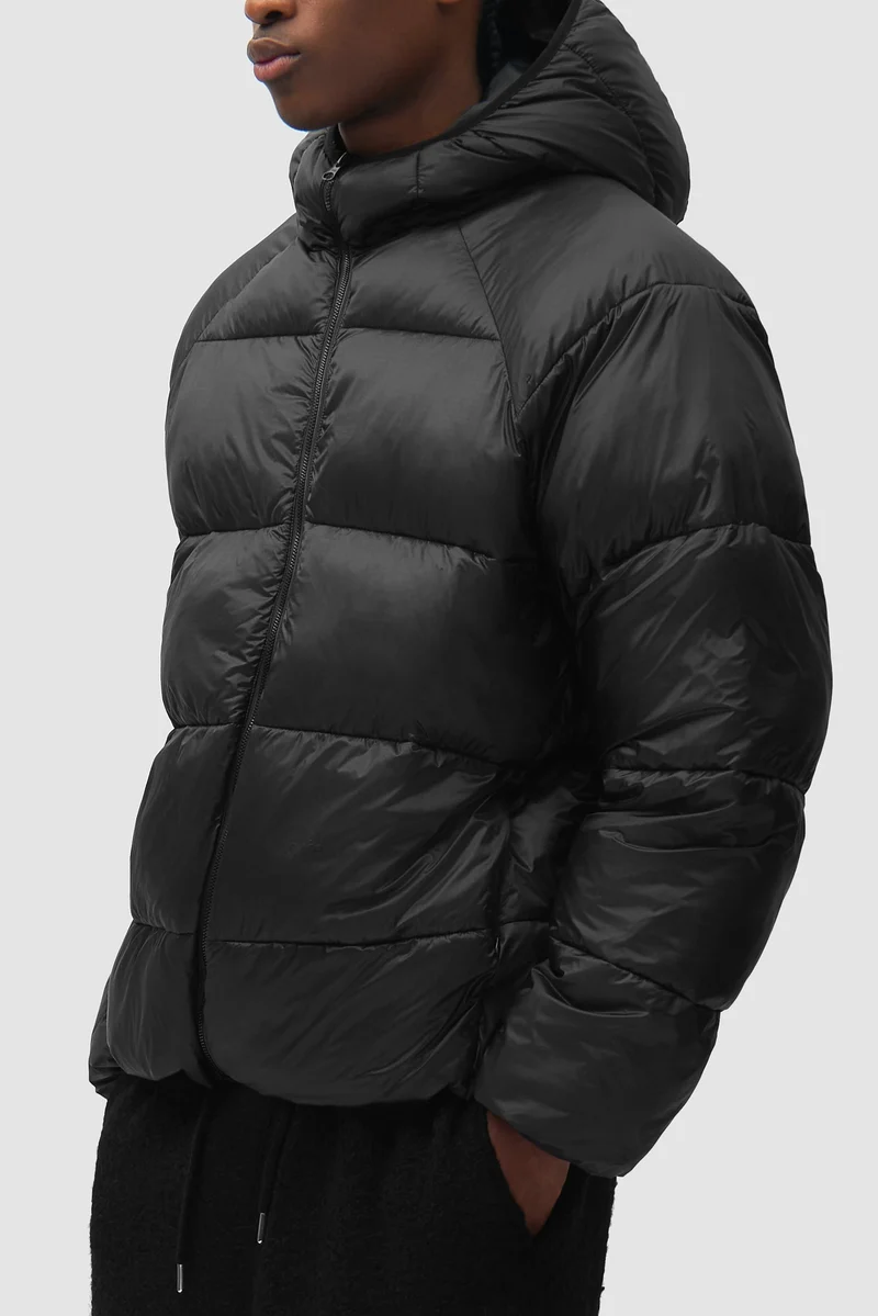 Doudoune à capuche en ripstop - Noir