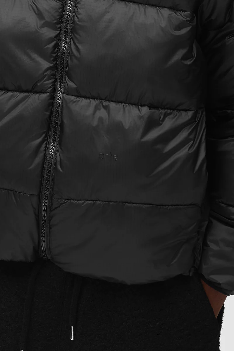 Doudoune à capuche en ripstop - Noir