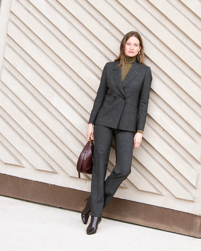 Pantalon droit Berlin - Noir Chiné