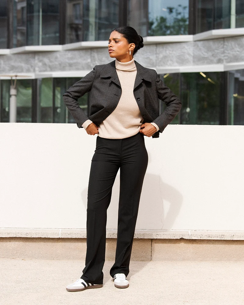 Veste blouson Pékin - Noir chiné