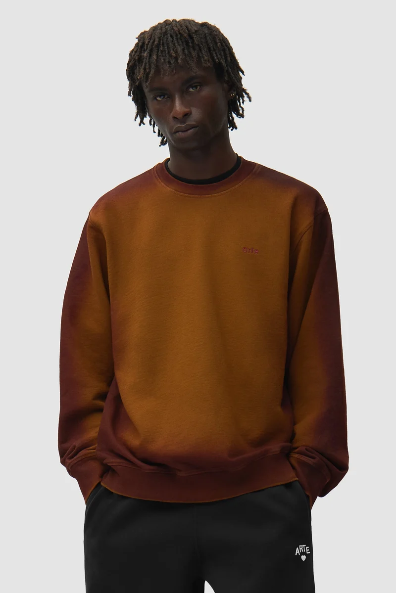 T-shirt à col rond Sunfade - Marron