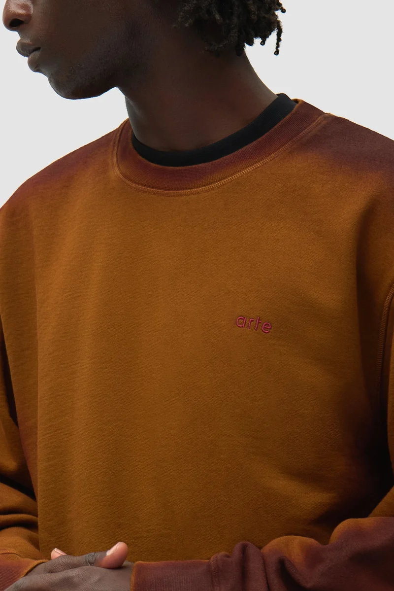 T-shirt à col rond Sunfade - Marron