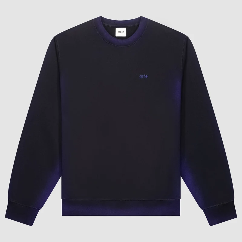 T-shirt à col rond Sunfade - Bleu marine/Noir