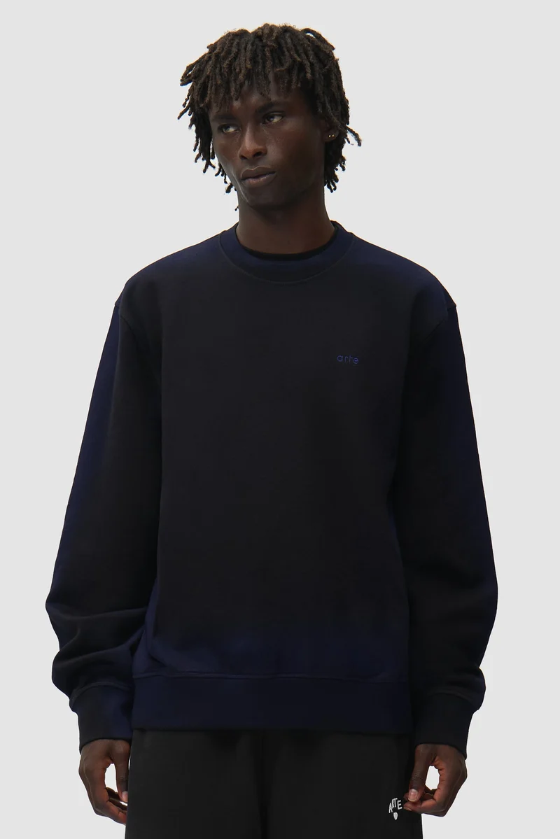 T-shirt à col rond Sunfade - Bleu marine/Noir
