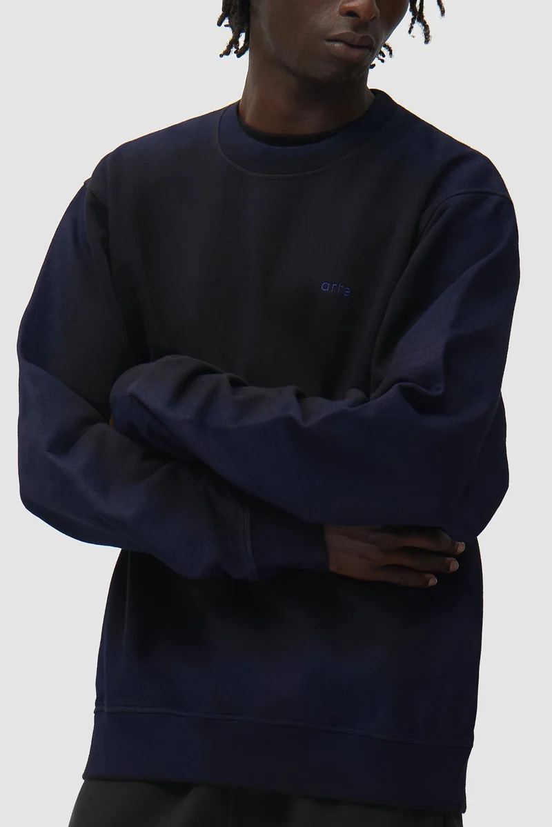 T-shirt à col rond Sunfade - Bleu marine/Noir