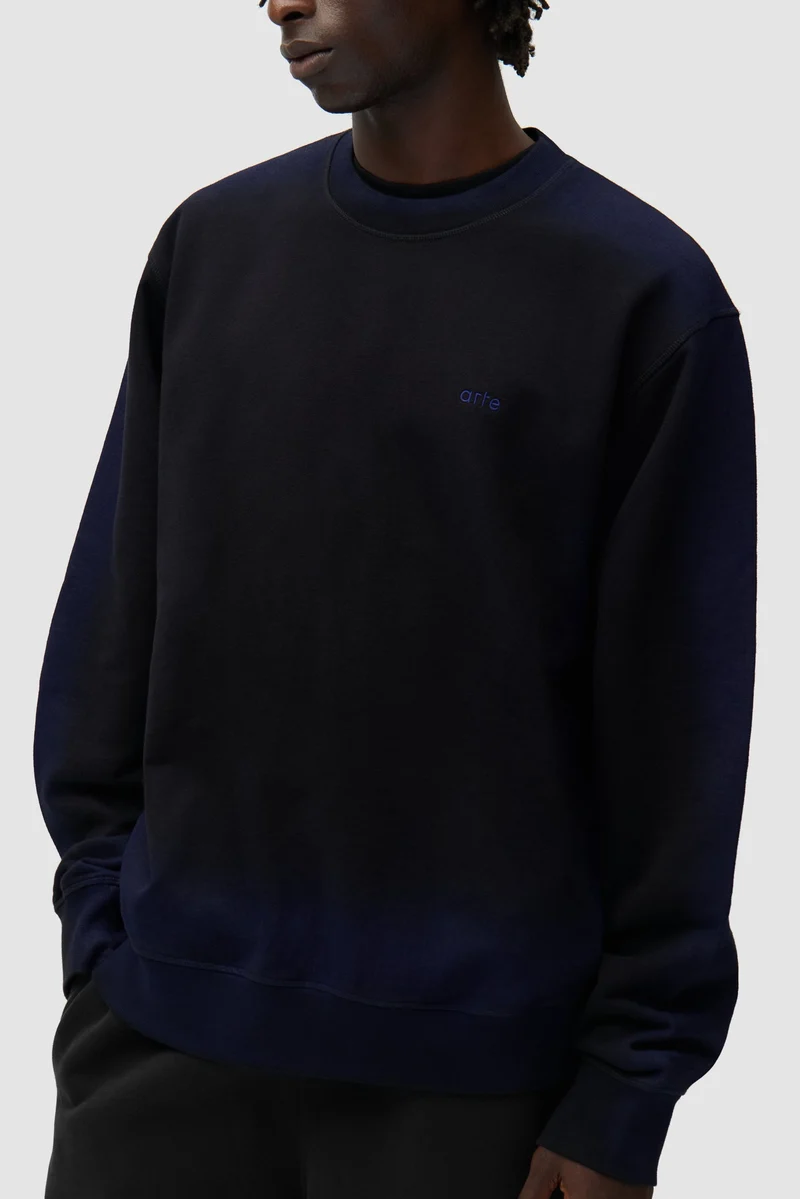 T-shirt à col rond Sunfade - Bleu marine/Noir