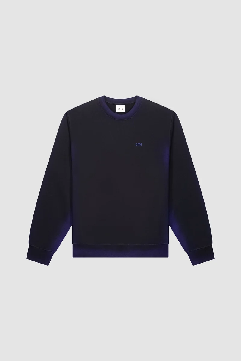 T-shirt à col rond Sunfade - Bleu marine/Noir
