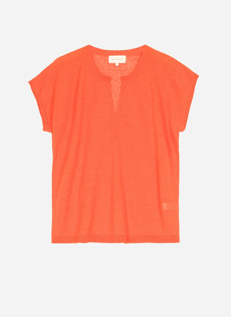 PULL LENICOLE abricot