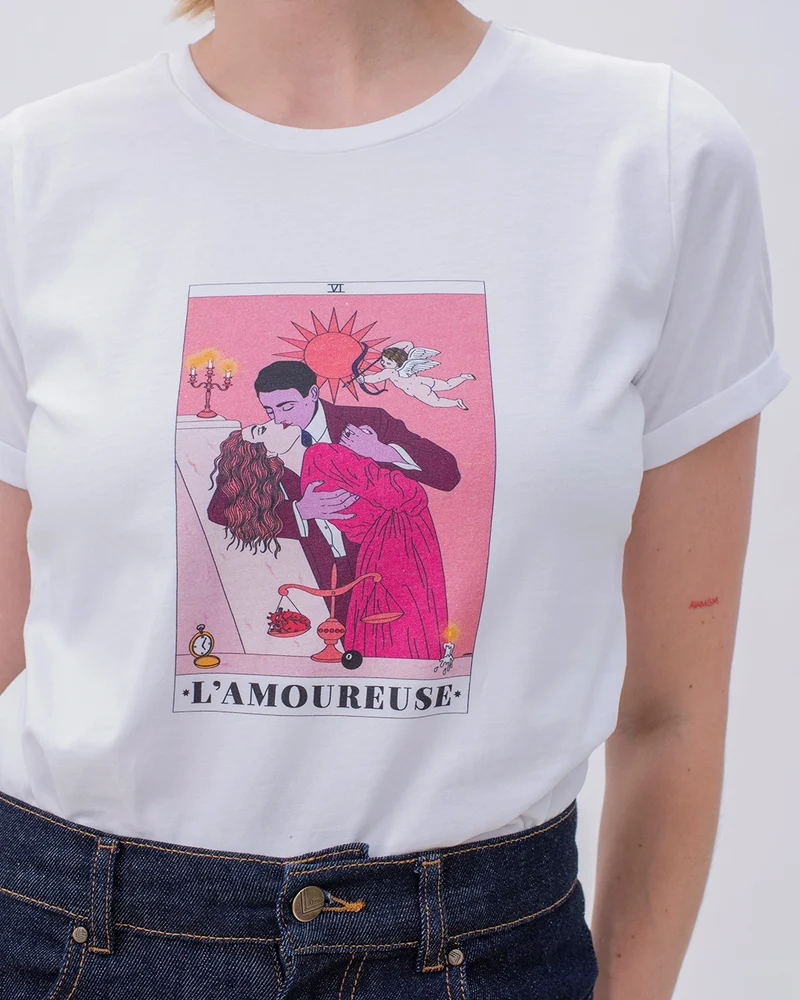 T-shirt illustré Tarot de Marseille - L'Amoureuse 💕