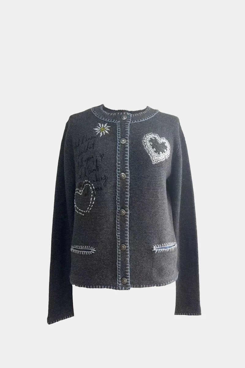 Broderie sur cardigan bavarois