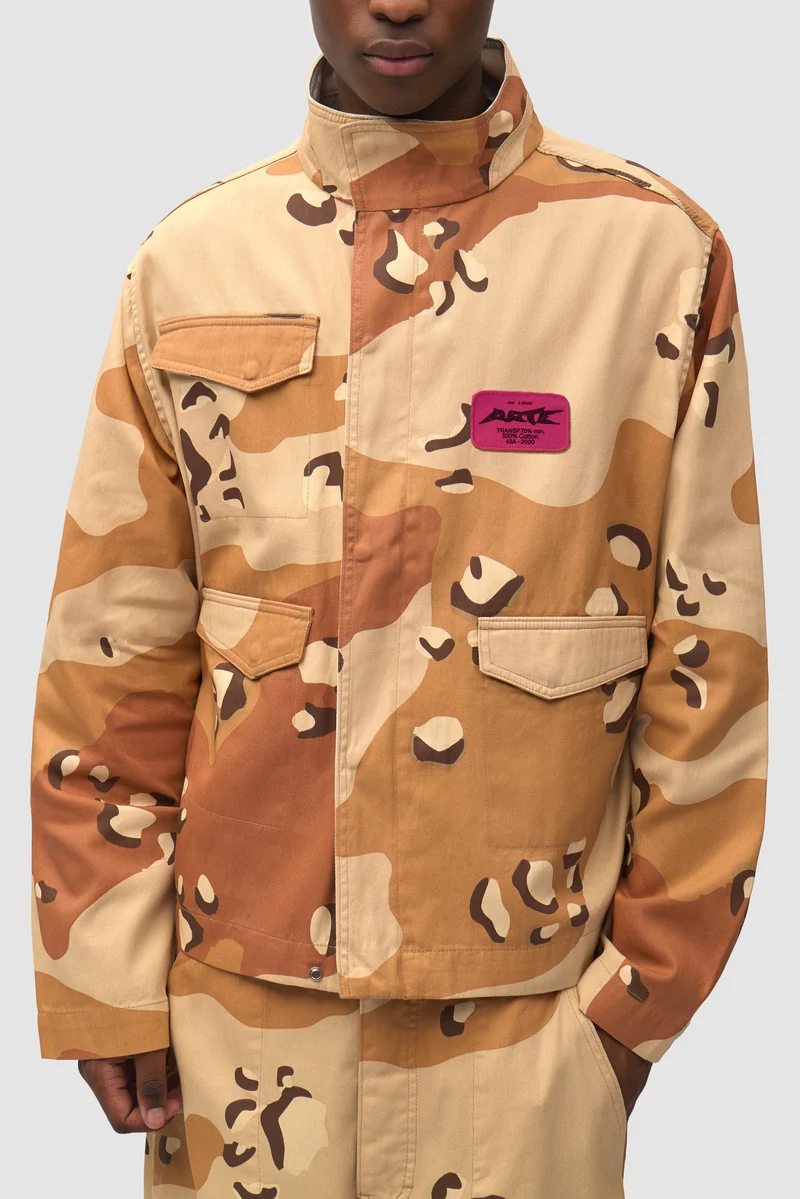 Veste utilitaire réversible à motif camouflage - Imprimé intégral