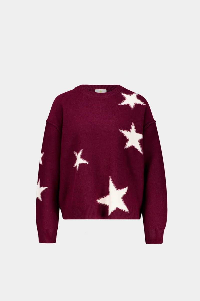 Pull en intarsia à mailles inversées