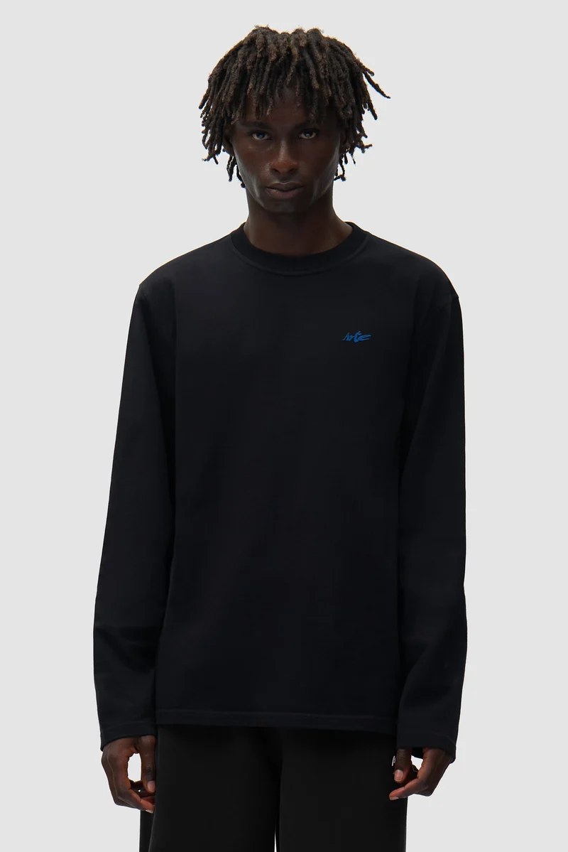 T-shirt à manches longues avec logo Warp - Noir