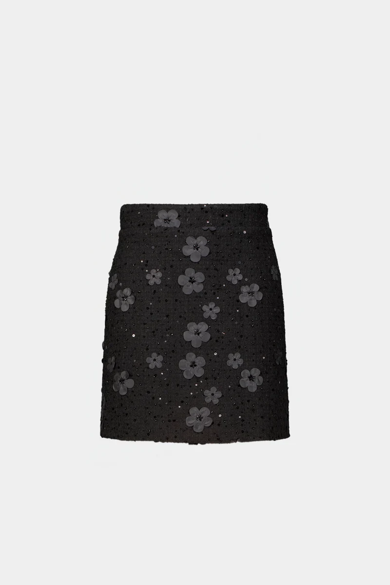 Jupe tissée à motif floral « Deco »