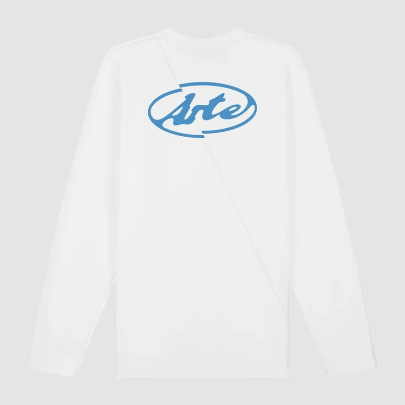 T-shirt à manches longues avec logo cercle dans le dos - Blanc