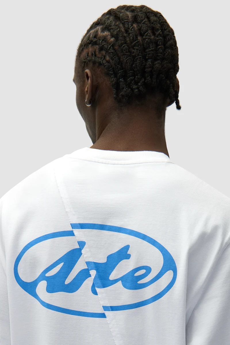 T-shirt à manches longues avec logo cercle dans le dos - Blanc