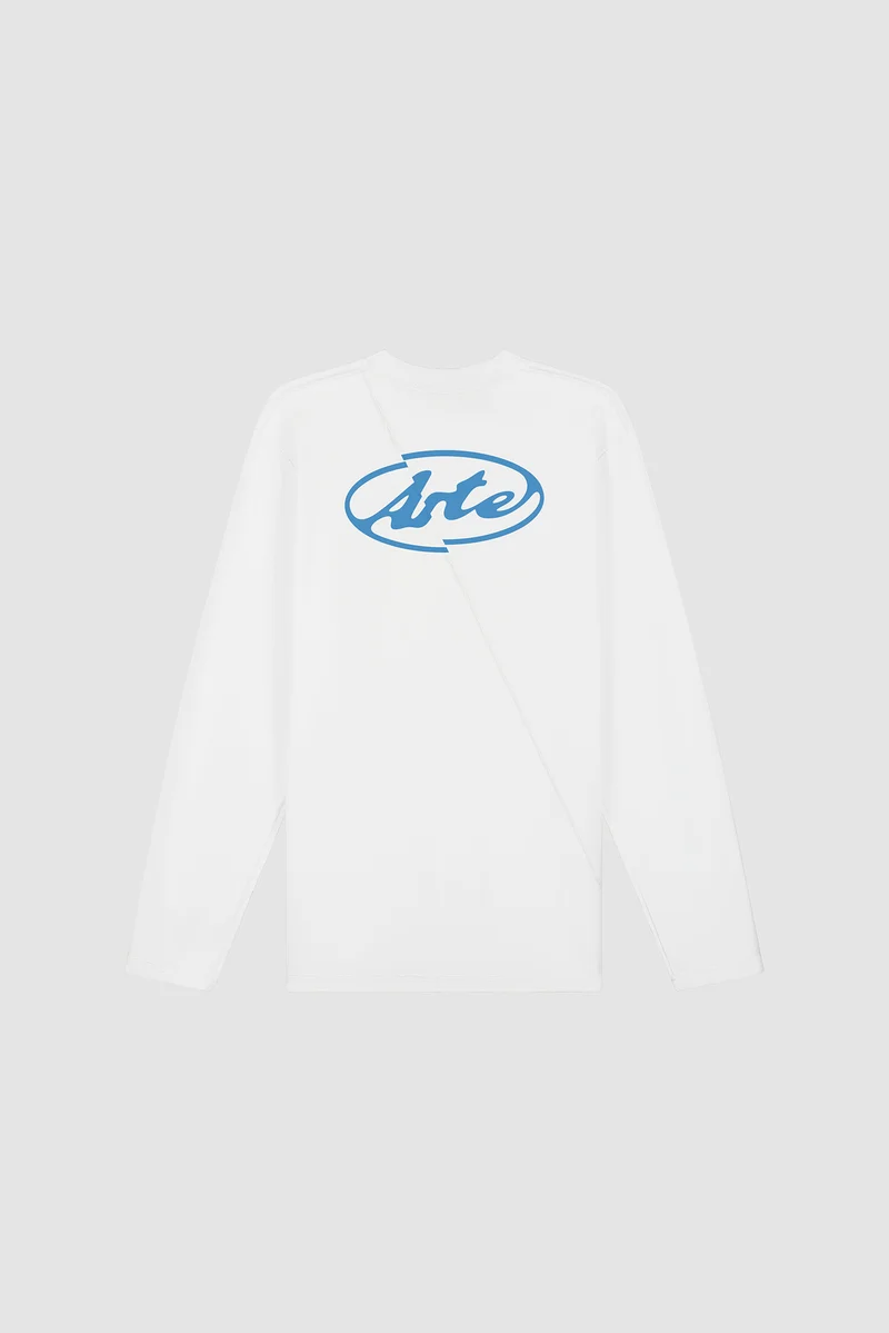 T-shirt à manches longues avec logo cercle dans le dos - Blanc