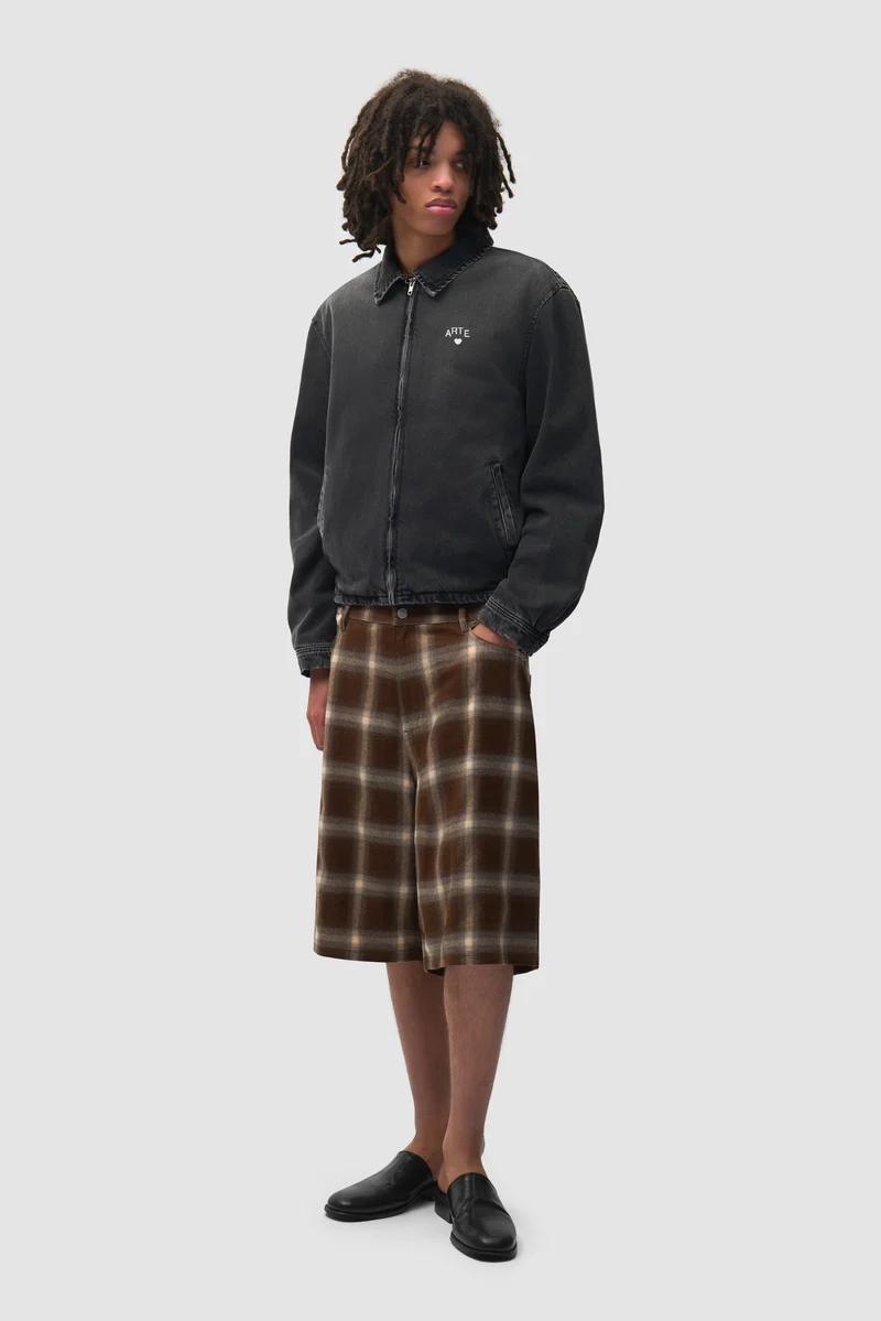 Veste classique en denim délavé - Noir