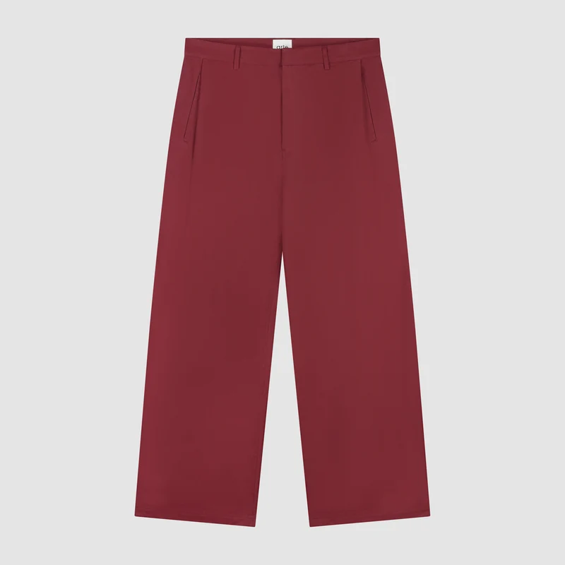 Pantalon de galerie à plis - Bordeaux