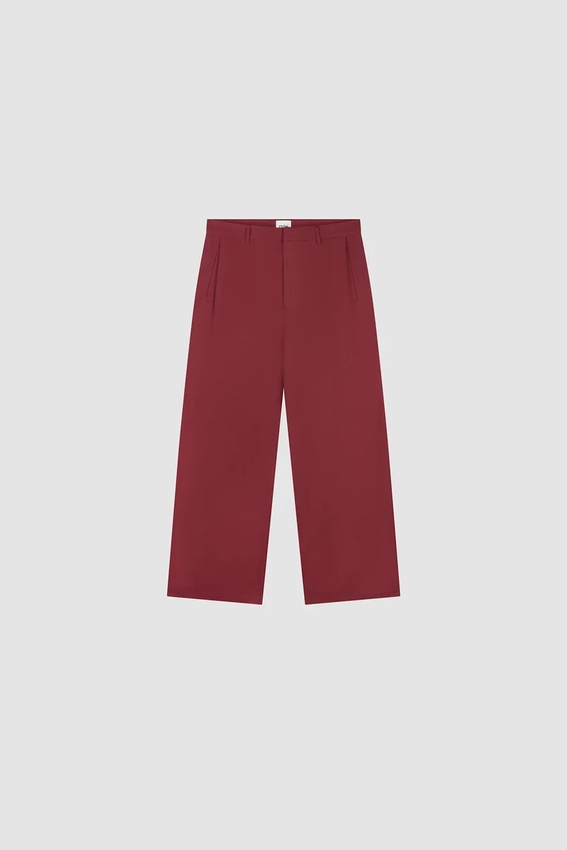 Pantalon de galerie à plis - Bordeaux