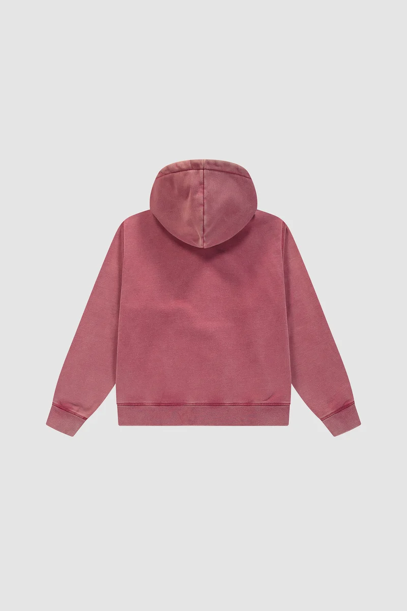 Sweat à capuche zippé « Stencil Sunfade » - Rouge