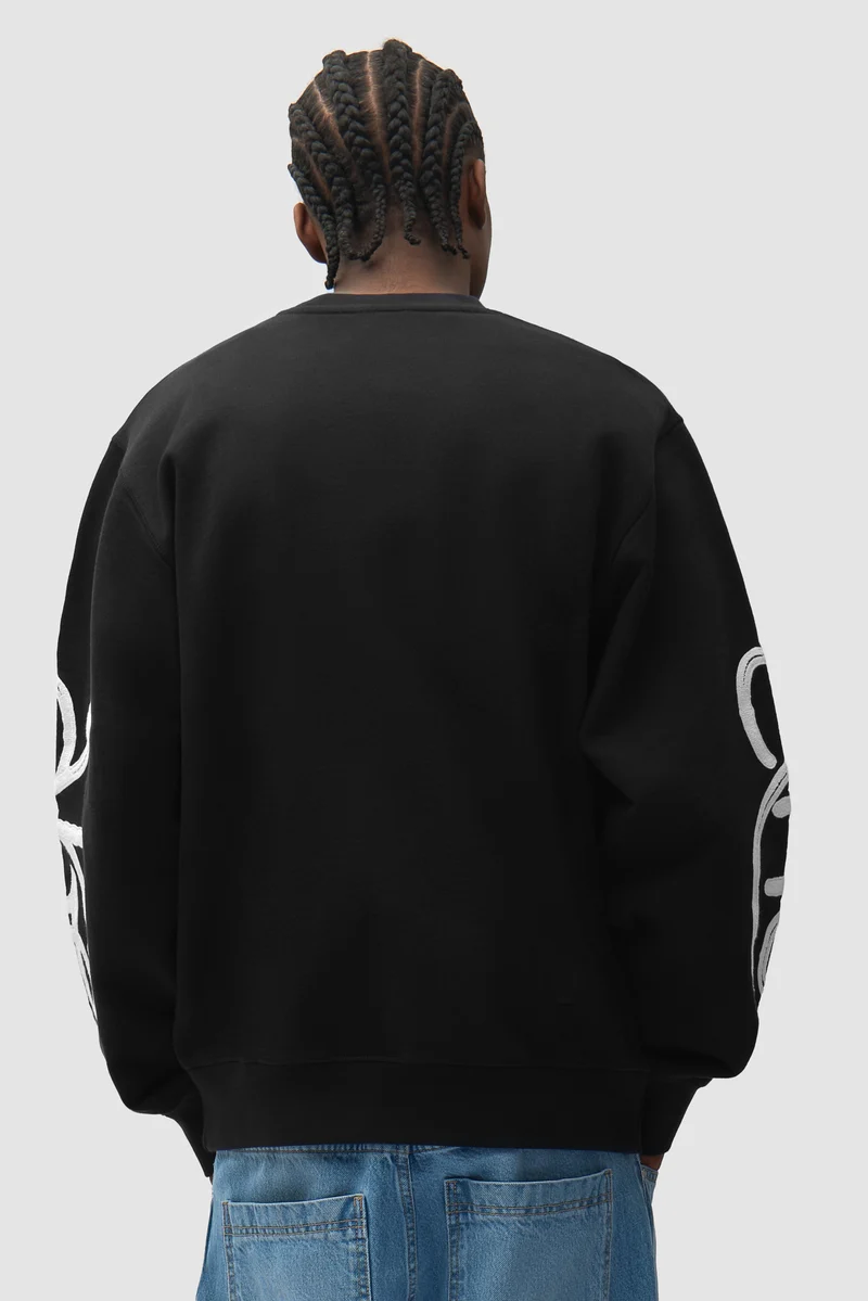 Pull à col rond Swirl - Noir